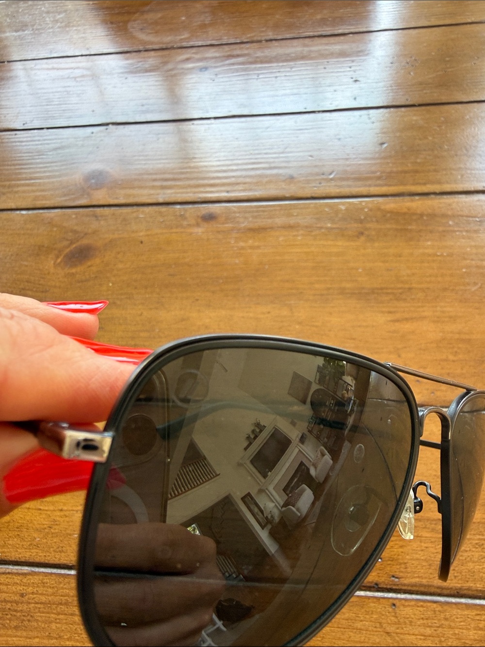 Aviator Men's Sunglasses - Black Lenses - Picture 4 of 5